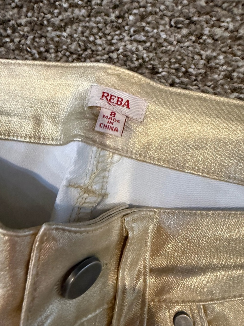 Reba Metallic Gold Skinny Jeans - Picture 3 of 4